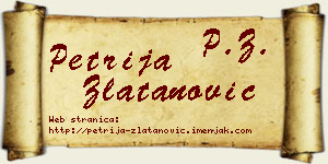 Petrija Zlatanović vizit kartica